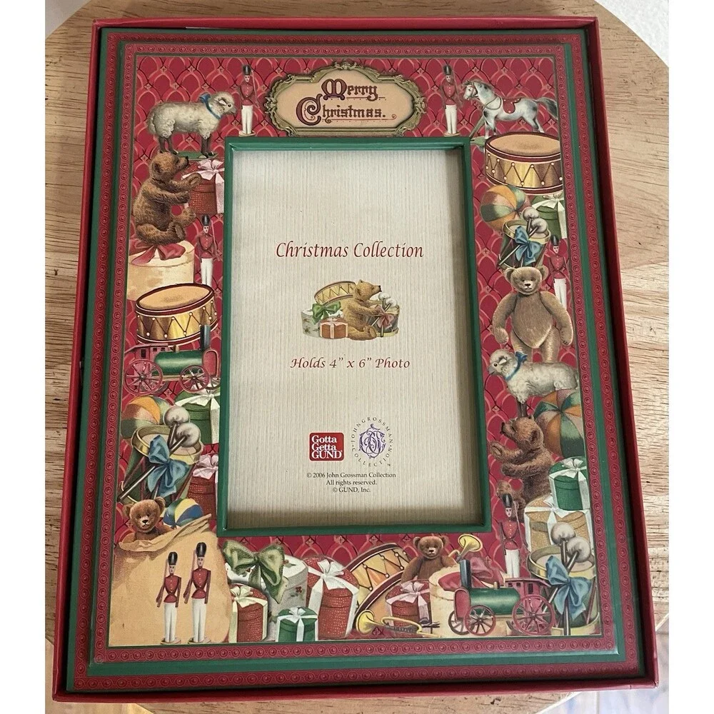 The Gotta Getta Gund Vintage Christmas Picture Frame 4x6 NIB